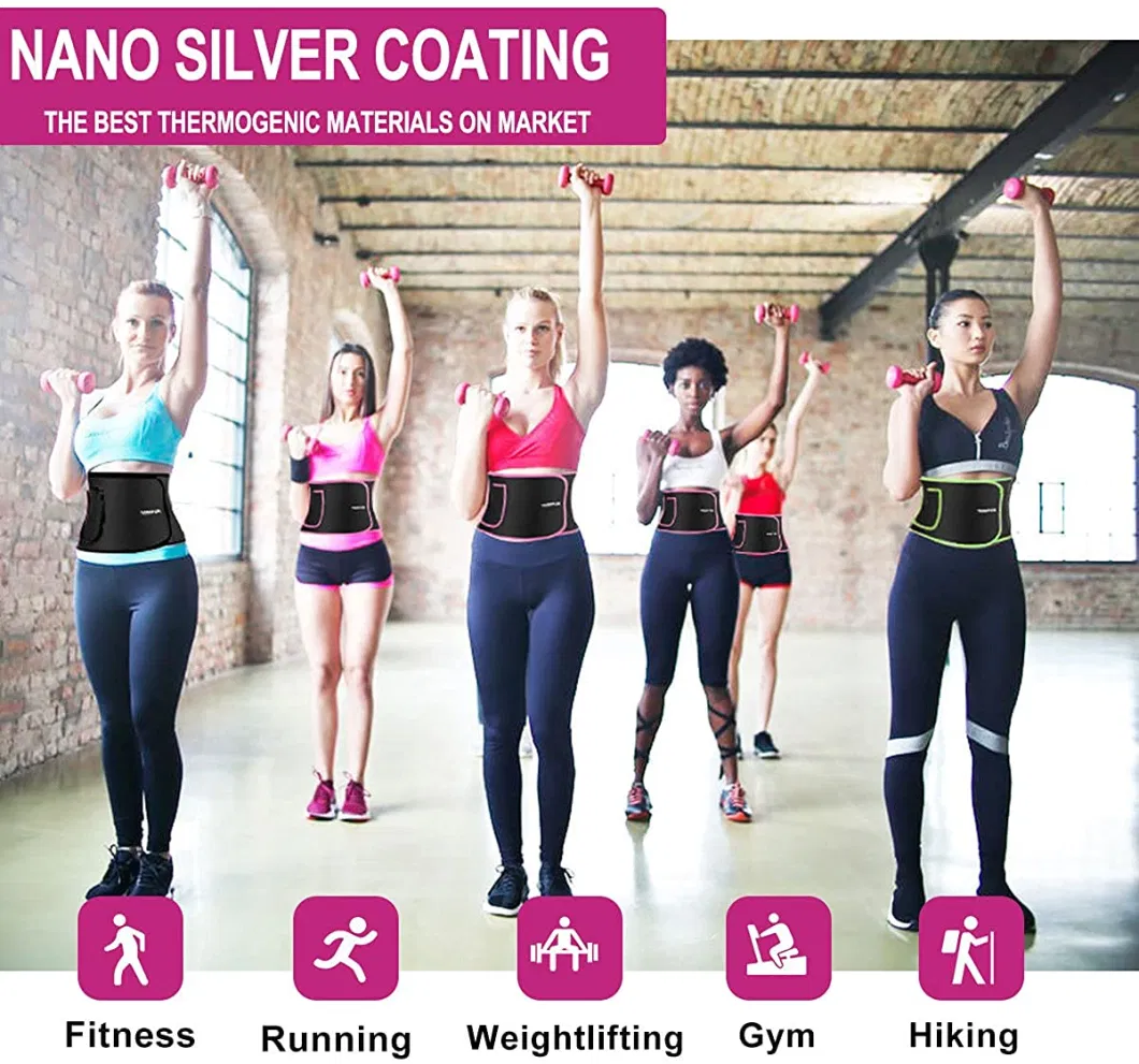 Silver Ion Slimming Sauna Belt Stomach Wrap Sweat Band Waist Trimmer Free Size