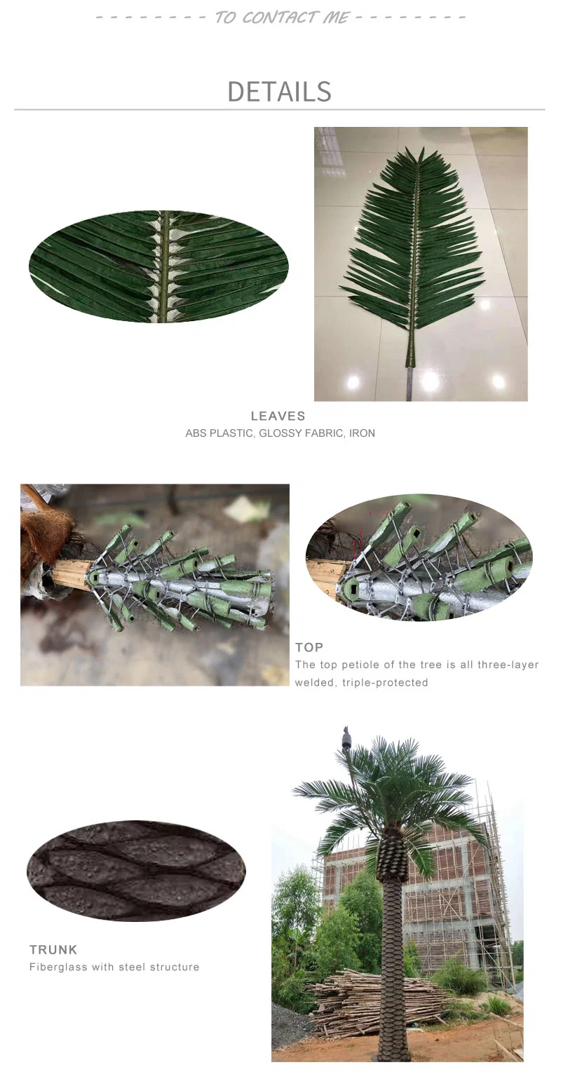 Landscaping Artificial Palm Tree Fiberglass Artificial Indoor Outdoor Decorative Coconut Palm Trees