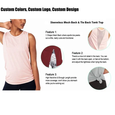 Womens Cute Mesh Workout Clothes Yoga Tops Exercise Gym Shirts Running Tank Tops