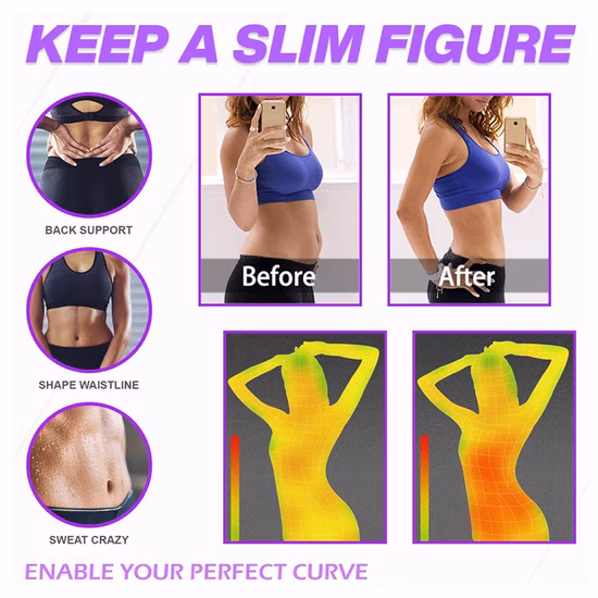 Silver Ion Slimming Sauna Belt Stomach Wrap Sweat Band Waist Trimmer Free Size